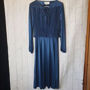 VINTAGE 1970s LIZ ROBERTS Midi Dress 10
